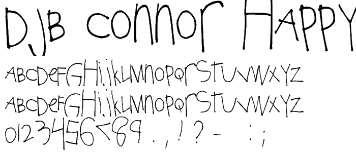 DJB CONNOR HAPPY font